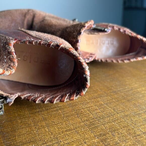 BED|STU Carla Teak MD Leather Ankle Boots Sz 9 Brown Suede Whipstitch Bootie‎ - Picture 7 of 12